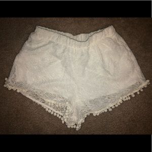 Summery White Lace Shorts